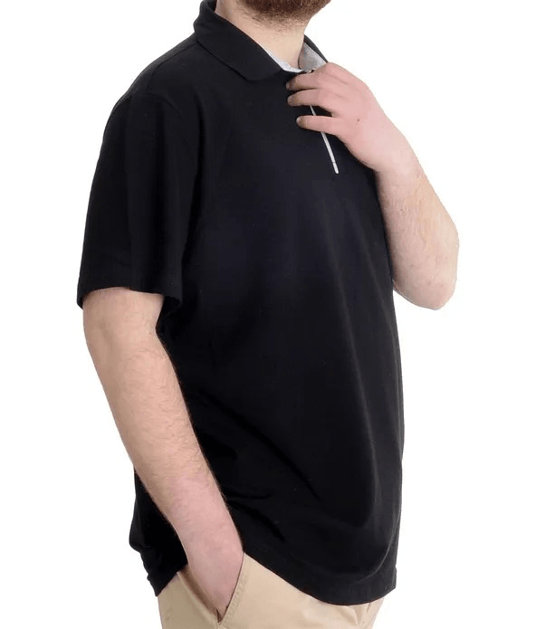 Büyük Beden Erkek T-shirt Polo CHOOSE YOUR MODE 23321 Siyah
