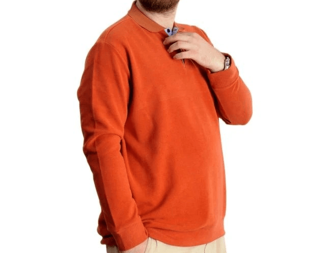 Büyük Beden Erkek Sweat Polo Selanik Nakışlı 20440 Tarçın