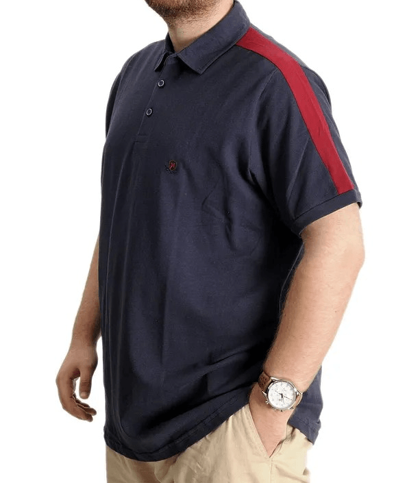 Büyük Beden Erkek T-Shirt Polo Yaka Wreath 22320 Lacivert
