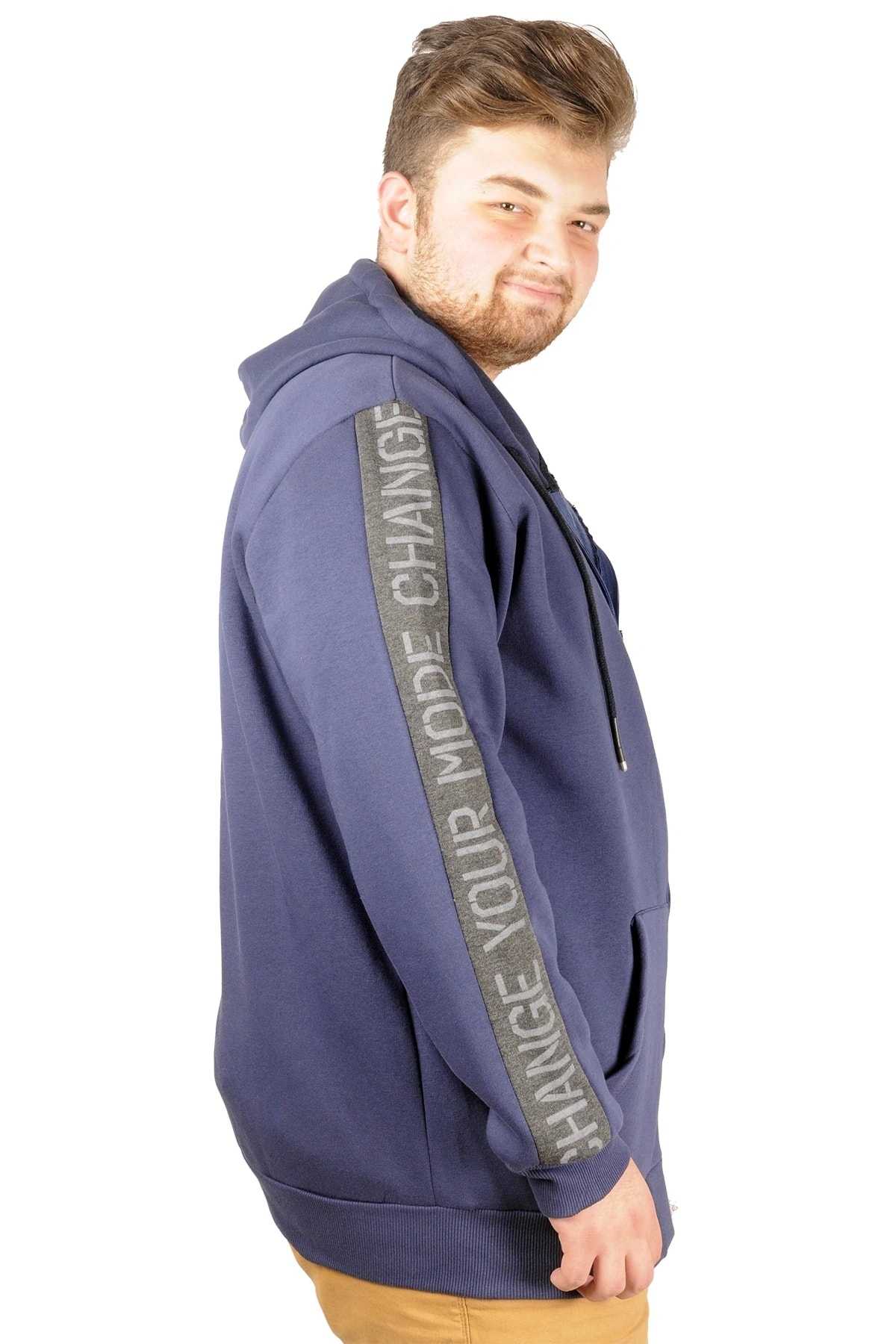 Erkek Sweat Kapşonlu Pieced Arm 21515 