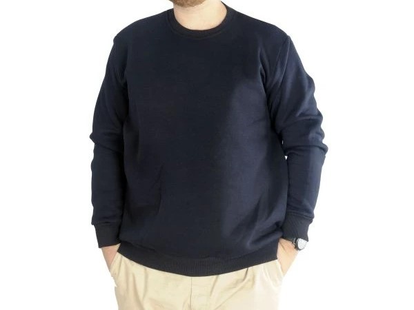 Erkek Sweatshirt Bisiklet Yaka Basic 20131 Lacivert