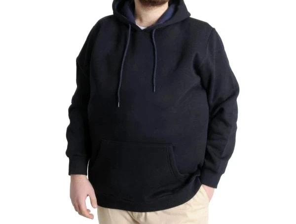 Erkek Sweatshirt Kapşon Pocket Basic C20562 Lacivert