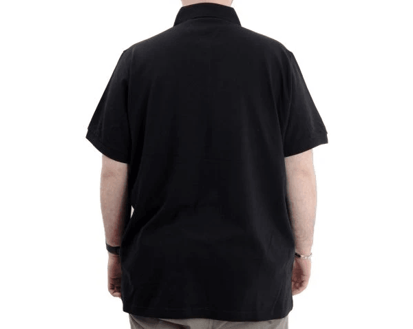 Battal Beden Erkek Tshirt Polo Yaka Nakışlı Klasik Pike 20553 Siyah