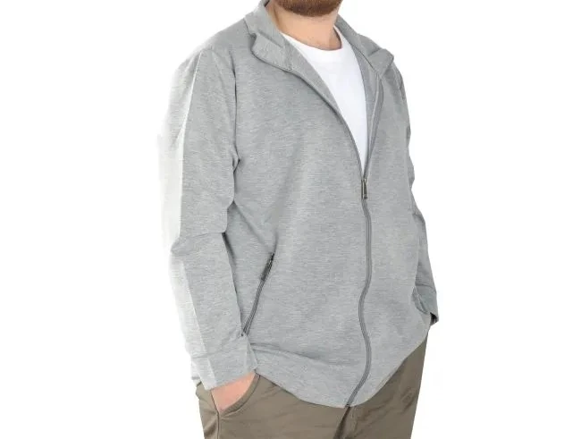 Buyuk Beden Erkek Hırka Fermuarlı Stell Dik Yaka 20571 Grimelanj