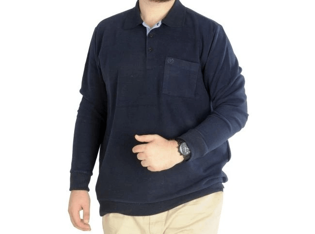 Erkek Sweat Polo Cepli Selanik Basic 20441 Lacivert