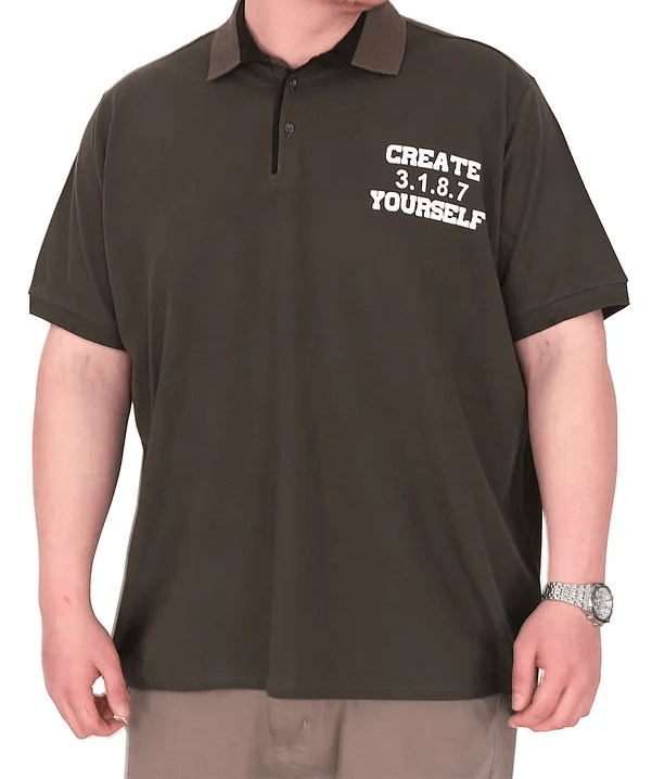 Büyük Beden Erkek T-Shirt Polo Yaka YOURSELF U25310 Haki