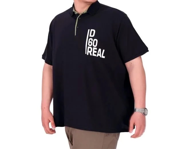 Büyük Beden Erkek T-Shirt Polo Yaka REAL 25309 Lacivert