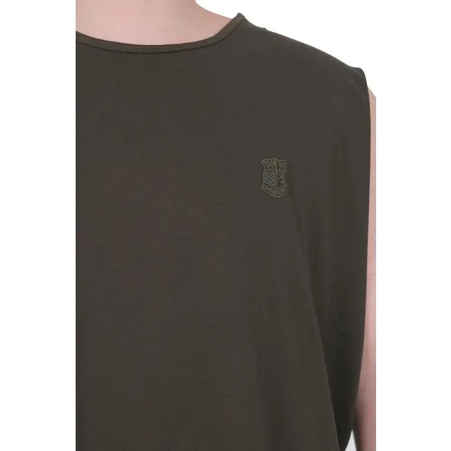Battal Beden Erkek Kolsuz Tshirt  Nakışlı 25101 Haki