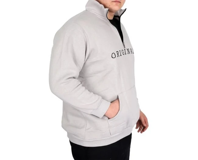 Büyük Beden Erkek Sweat Dik Yaka Orıgınals 24543 Grimelanj