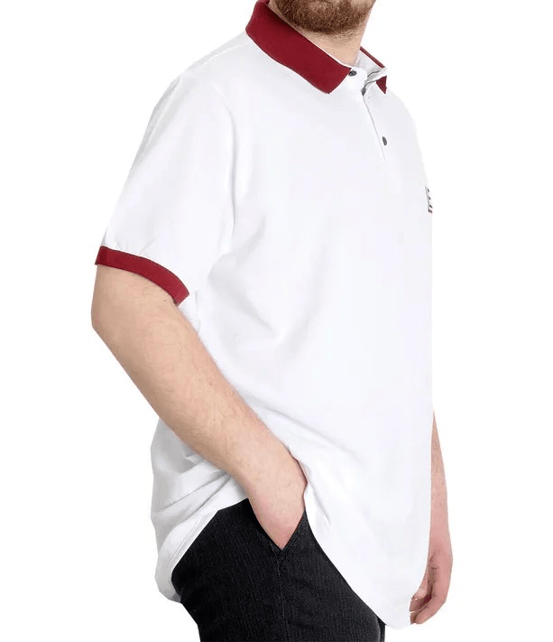 Büyük Beden Erkek Polo T-shirt LEGEND 23347 Beyaz