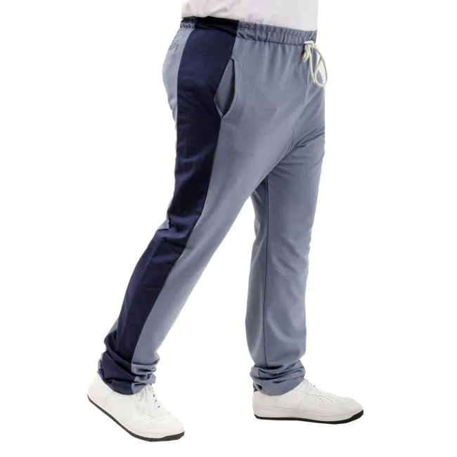 Büyük Beden Erkek Eşofman Altı Cepli Baskılı SPORT 24516 Mavi