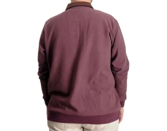 Büyük Beden Erkek Sweat Polo Selanik Horse 23442 Gül Kurusu