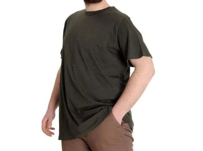 Büyük Beden Erkek Tshirt Bisiklet Yaka Basic 20031 Haki