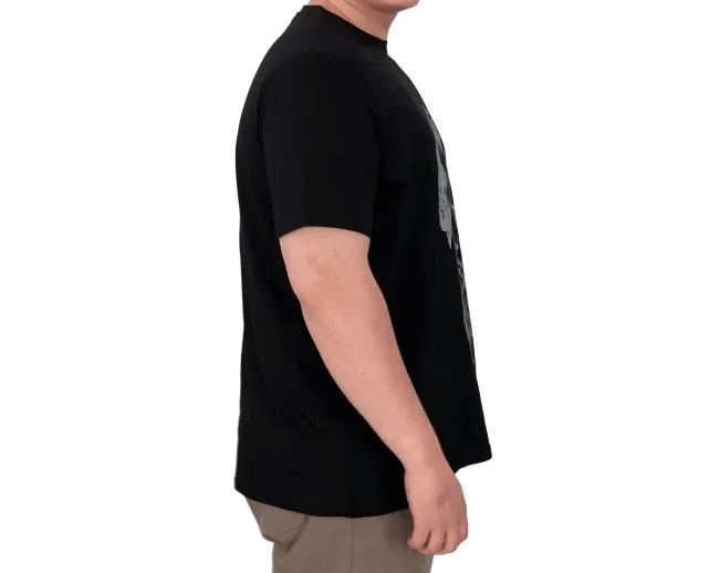 Büyük Beden Erkek T-Shirt Bisiklet Yaka Statue 25004 Siyah