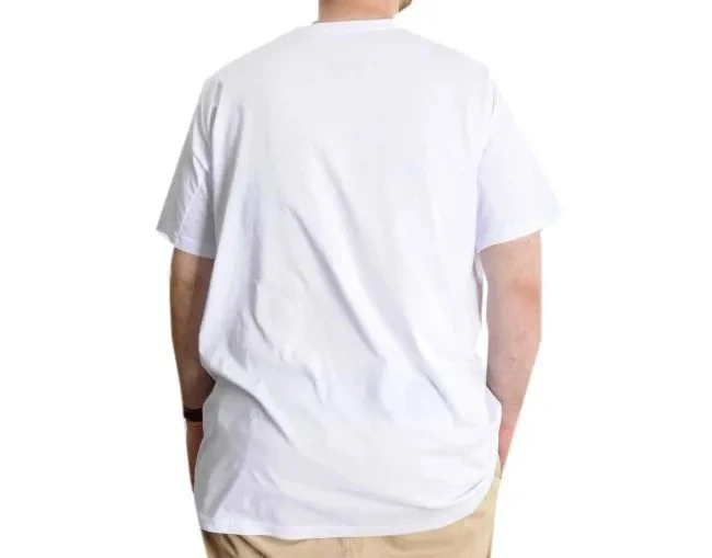 Büyük Beden Erkek T-shirt Basic 20031 Beyaz