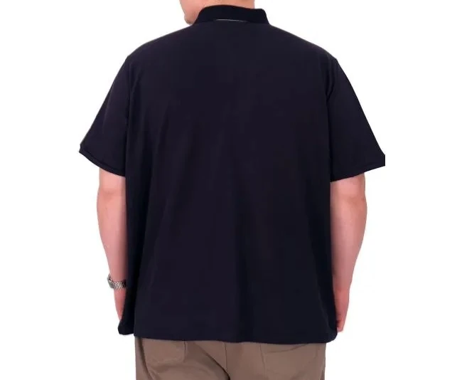 Büyük Beden Erkek T-Shirt Polo Yaka REAL 25309 Lacivert