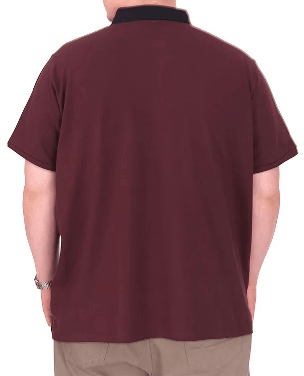 Büyük Beden Erkek T-Shirt Polo Yaka YOURSELF U25310 Mürdüm