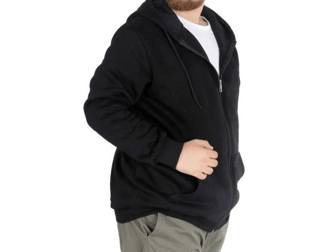 Erkek Sweatshirt Kapşonlu Zippered Basic 20543 Siyah