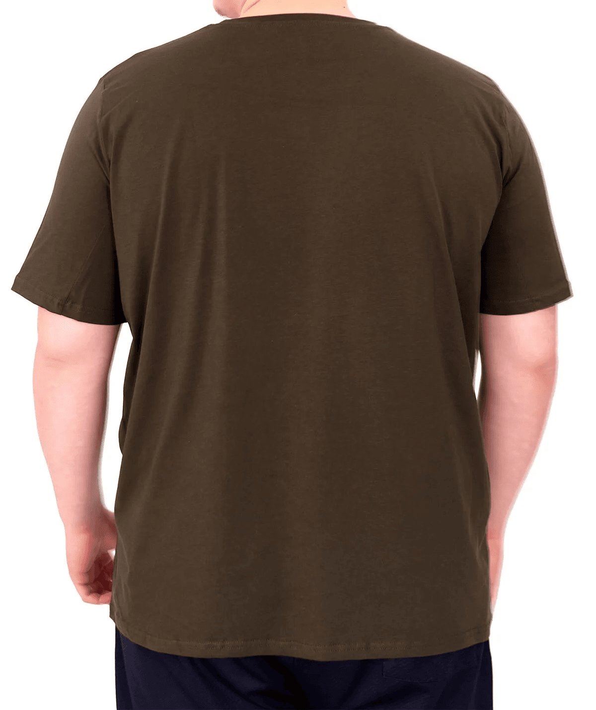 Büyük Beden Erkek T-Shirt Bisiklet Yaka STATUE 25027 Haki