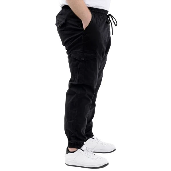Büyük Beden Erkek Keten Kargo Jogger Valencia 21911 Siyah
