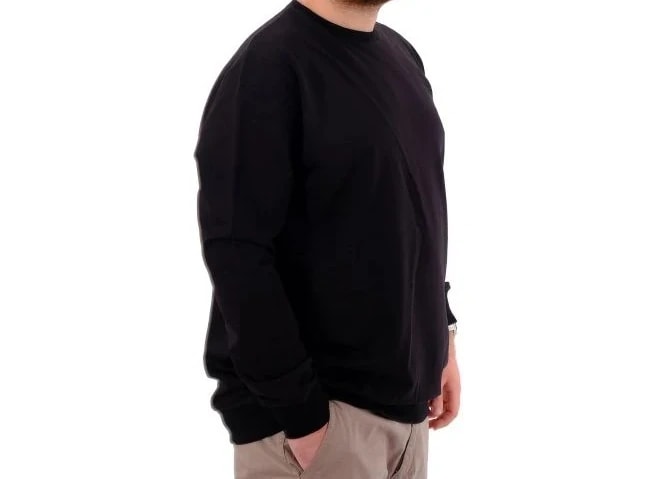 Büyük Beden Erkek Sweat Bıs Yaka U24174 Siyah