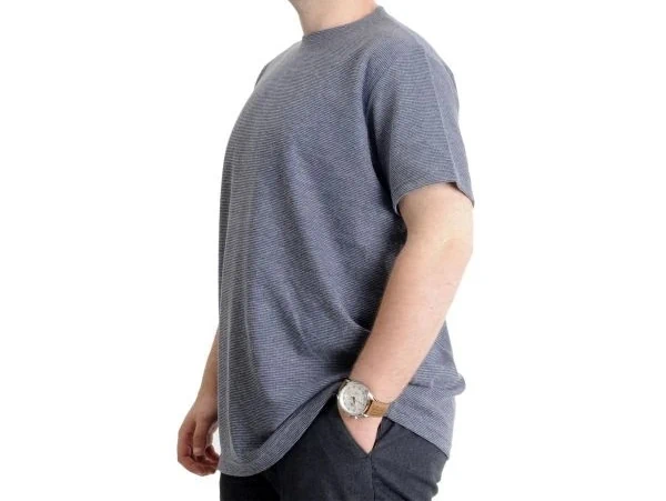 Büyük Beden Erkek T-shirt Bisiklet Yaka WAFFLE 20033 A.Lacivert