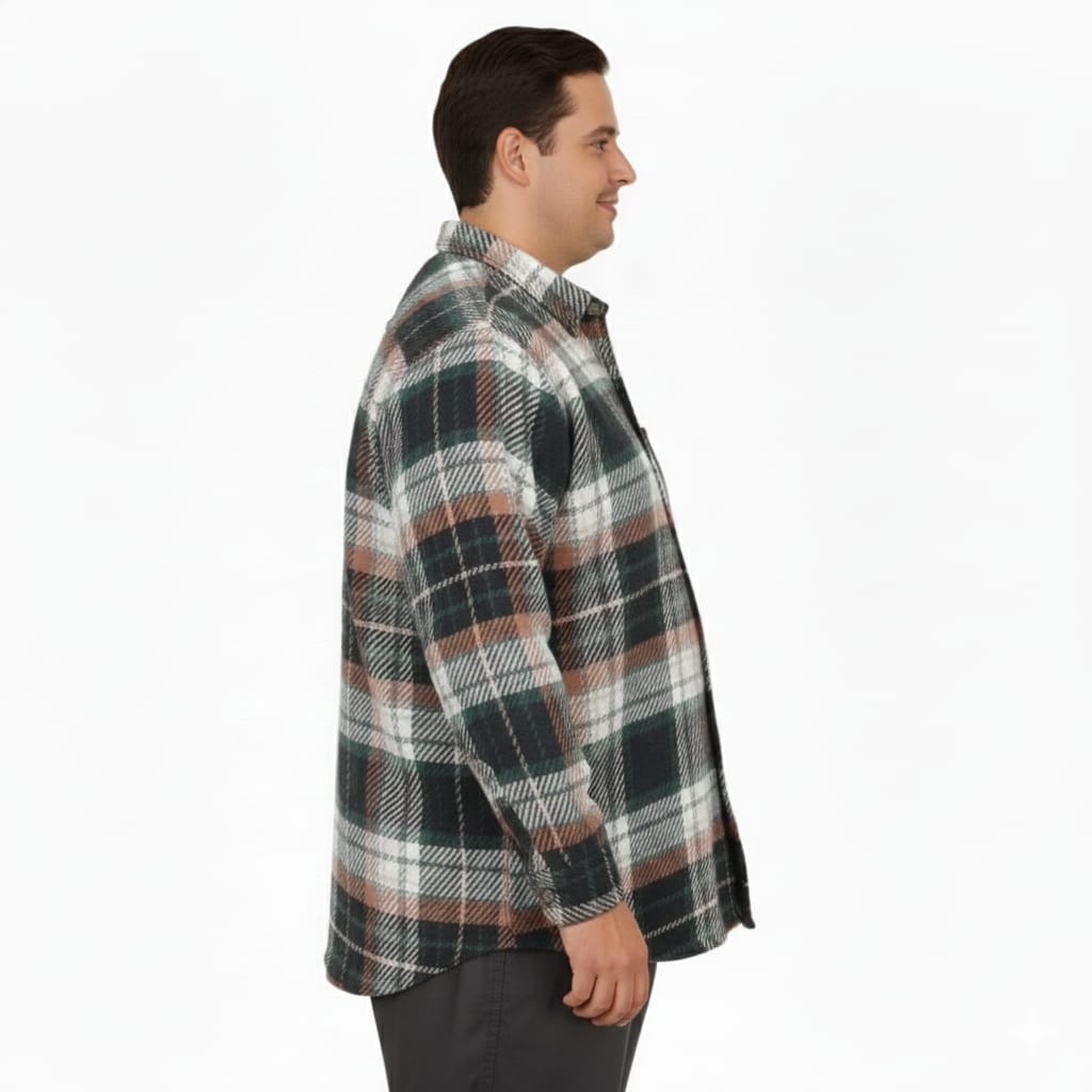 Büyük Beden Gömlek Tek Cep Oduncu 25394 Nefti