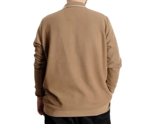 Büyük Beden Erkek Sweat Polo Selanik Horse 23442 Sütlü Kahve