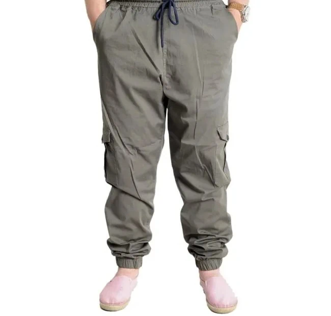 Büyük Beden Erkek Keten Kargo Jogger Valencia 21911 Haki