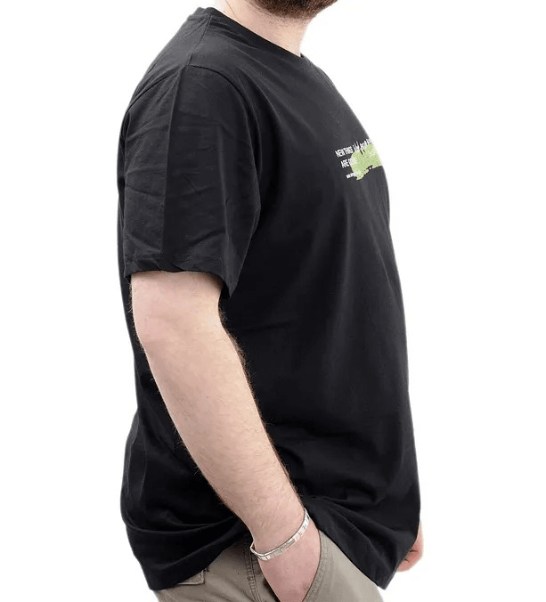 Battal Beden Baskılı Erkek T-Shirt Bisiklet Yaka U24047 Siyah