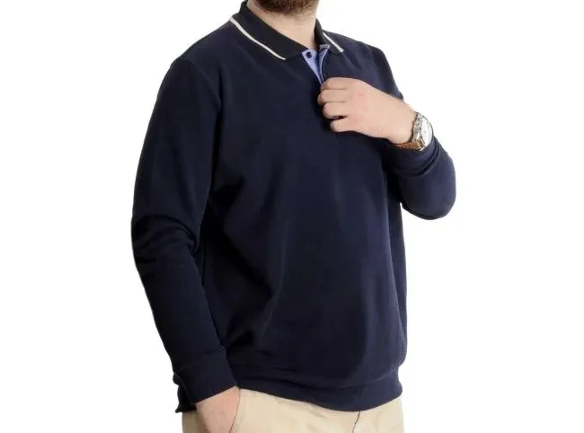 Büyük Beden Erkek Sweat Polo Selanik Horse 23440 Lacivert