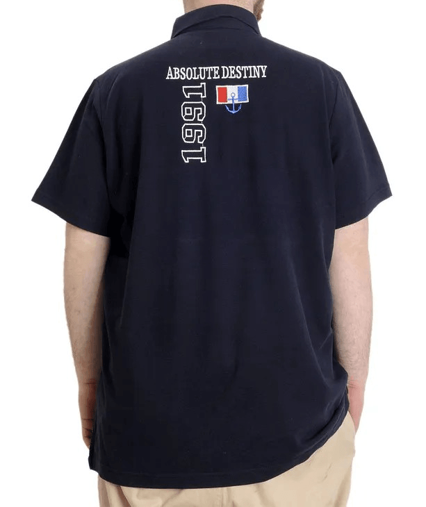 Büyük Beden Erkek T-shirt Polo ABSOLUTE DESTINY 23335 Lacivert