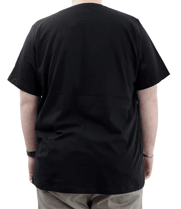 Erkek Büyük Beden T-Shirt Pamuklu Baskılı Bisiklet Yaka Tişört LIMITED U24052 Siyah