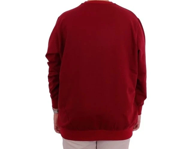 Büyük Beden Erkek Sweat Bıs Yaka U24174  Bordo