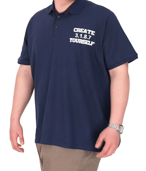 Büyük Beden Erkek T-Shirt Polo Yaka YOURSELF U25310 İndigo