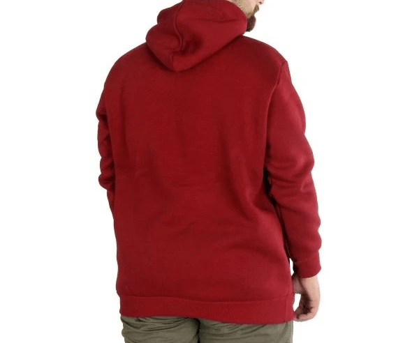 Erkek Sweatshirt Kapşonlu Kanguru Pocket Basic 20562 Bordo