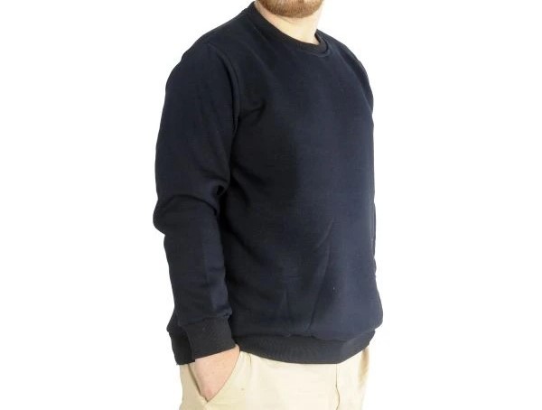 Erkek Sweatshirt Bisiklet Yaka Basic 20131 Lacivert