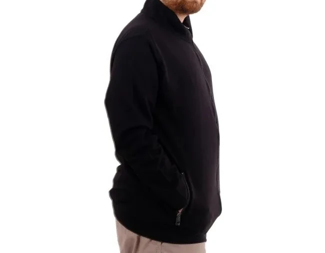 Buyuk Beden Erkek Hırka Fermuarlı Stell Dik Yaka 20571 Siyah