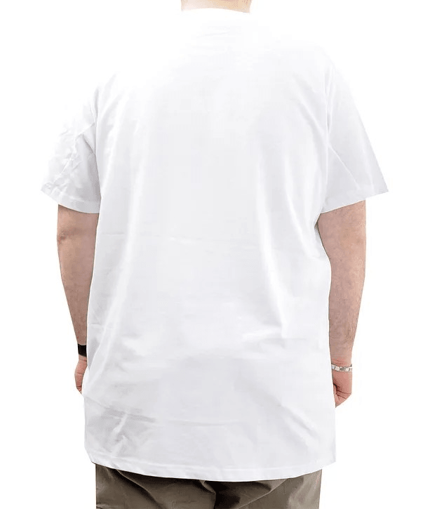 Battal Beden Baskılı Erkek T-Shirt Bisiklet Yaka SIMPLICITY U24047 Beyaz