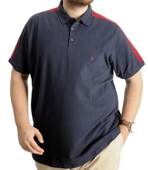 Büyük Beden Erkek T-Shirt Polo Yaka Wreath 22320 Lacivert