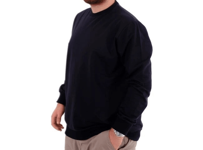  Büyük Beden Erkek Sweat Bıs Yaka U24174 Lacivert