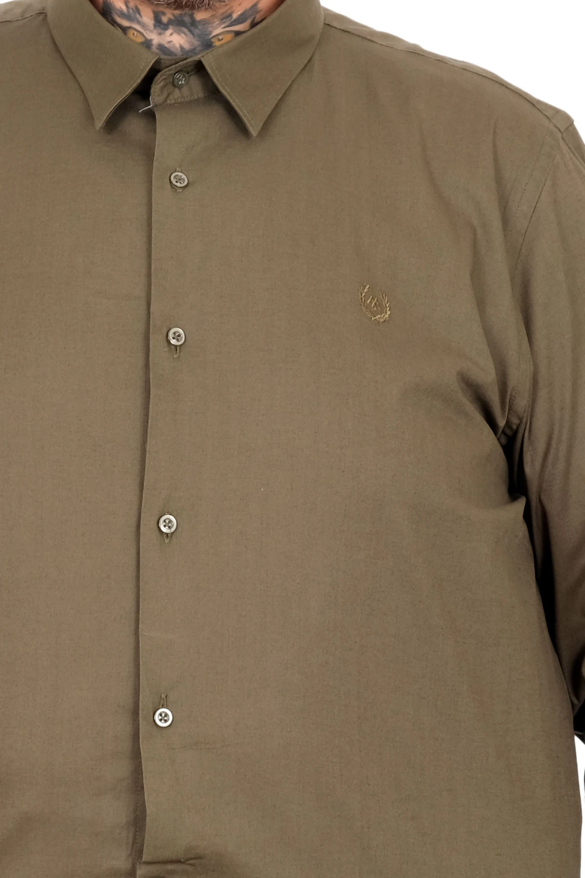 Büyük Beden Erkek Klasik Gömlek Likralı 20351 Haki