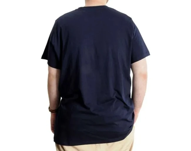Büyük Beden Erkek T-shirt Basic 20031 Lacivert