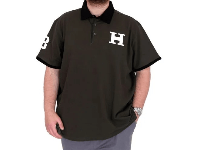 Büyük Beden Erkek T-Shirt Polo Yaka H BROUDED U25312 Haki