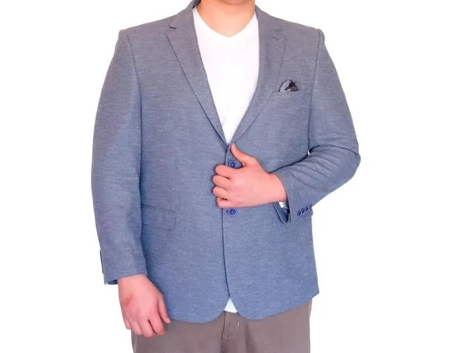 Büyük Beden Erkek Klasik Blazer Ceket BRITANYA 23028 MAVI