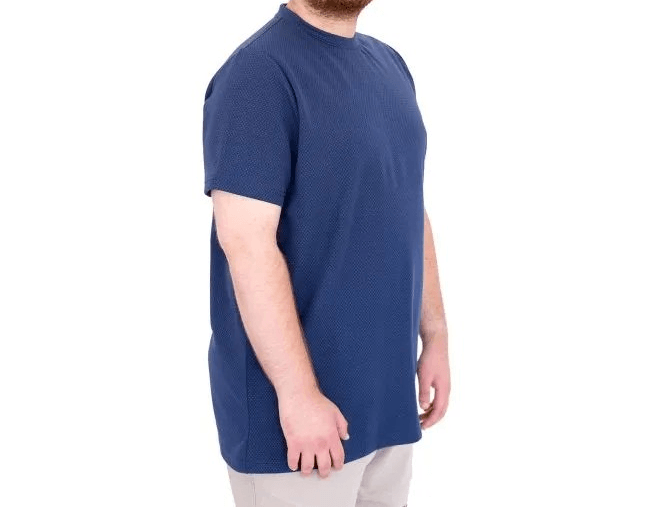 Büyük Beden Tshirt Bıs Yaka Dore 25034 indigo