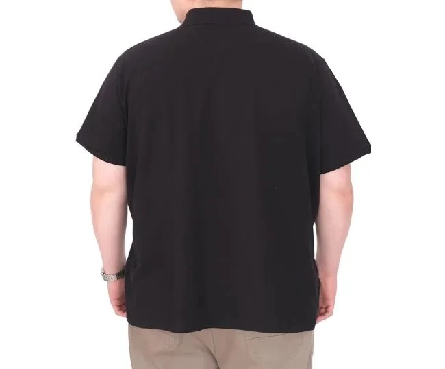 Büyük Beden Erkek T-Shirt Polo Yaka REAL 25309 Siyah