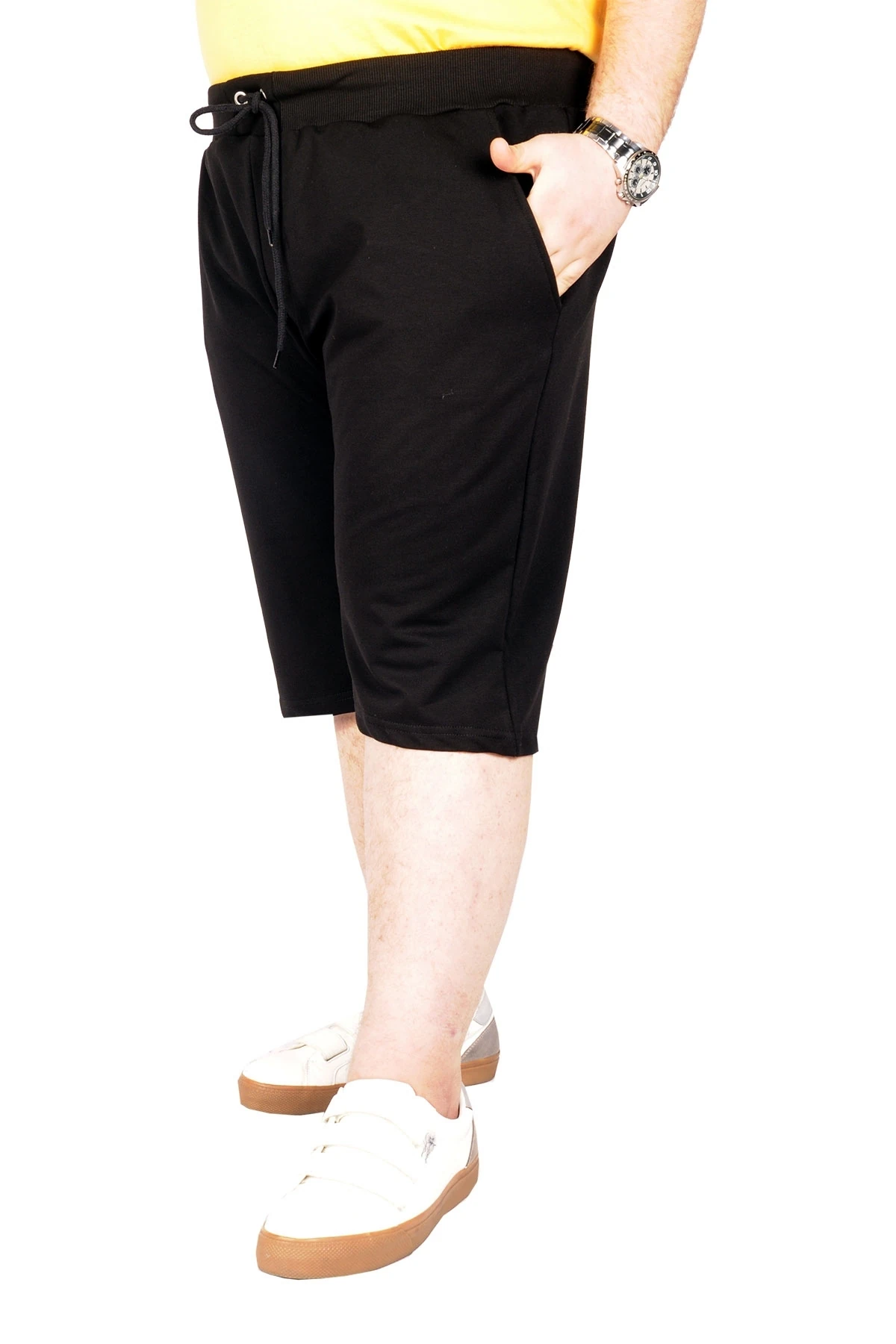 Büyük Beden Erkek Kapri Straight Basic C20500 Siyah