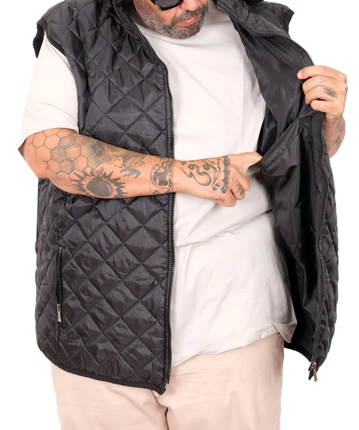 Büyük Beden Yelek Kapitone Kapsonlu 25711