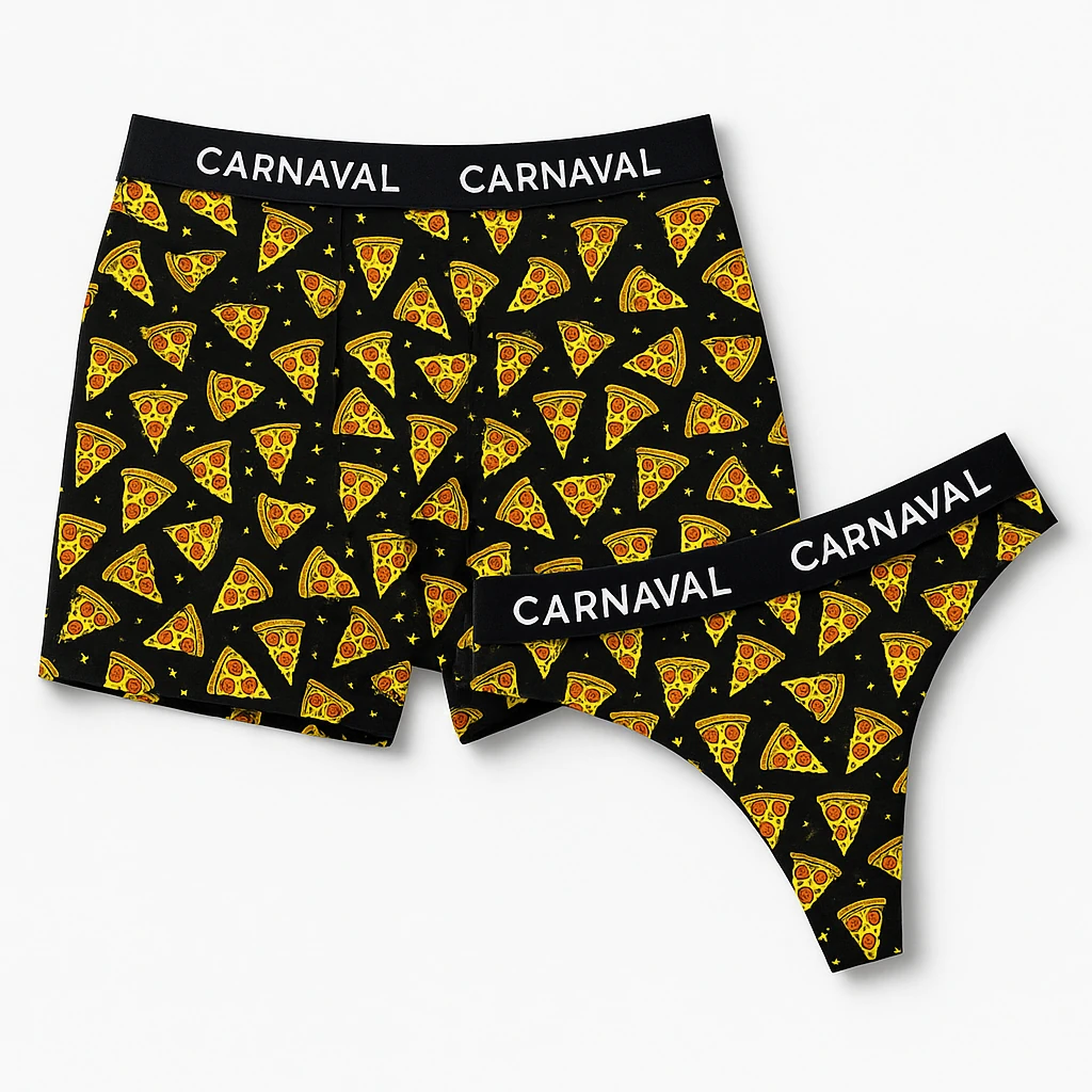 CARNAVAL Pizza Desenli Couple İç Giyim Seti